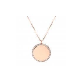 Glorria DT0406 Gümüş Taşlı Plaka Kolye
