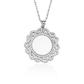 Glorria DT0406 Gümüş Taşlı Plaka Kolye