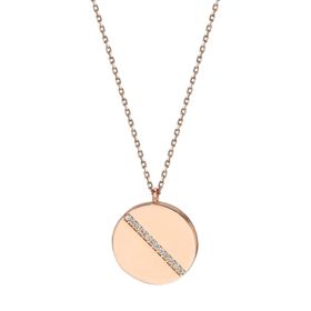 Glorria DT0406 Gümüş Taşlı Plaka Kolye