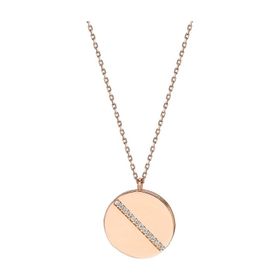 Glorria DT0406 Gümüş Taşlı Plaka Kolye