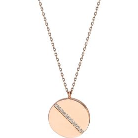 Glorria DT0406 Gümüş Taşlı Plaka Kolye