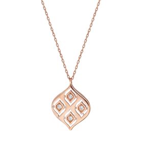 Glorria DT0431 Gümüş Taşlı Damla Kolye