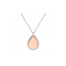 Glorria DT0431 Gümüş Taşlı Damla Kolye