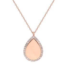 Glorria DT0431 Gümüş Taşlı Damla Kolye