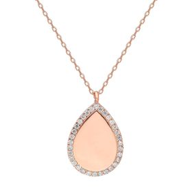 Glorria DT0431 Gümüş Taşlı Damla Kolye