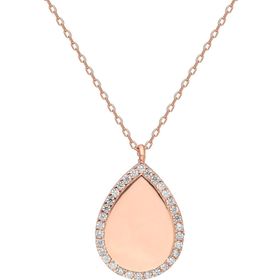 Glorria DT0431 Gümüş Taşlı Damla Kolye