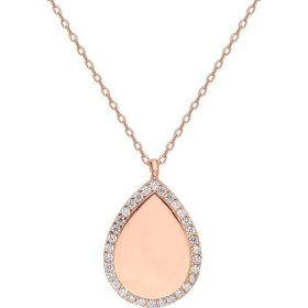 Glorria DT0431 Gümüş Taşlı Damla Kolye