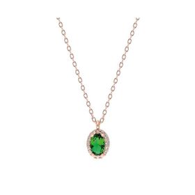 Glorria EG0353 Oval Anturaj Gümüş Kolye