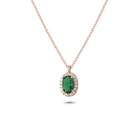 Glorria EG0353 Oval Anturaj Gümüş Kolye