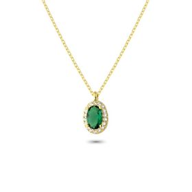 Glorria EG0353 Oval Anturaj Gümüş Kolye