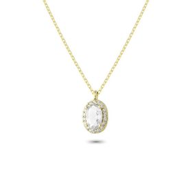 Glorria EG0353 Oval Anturaj Gümüş Kolye