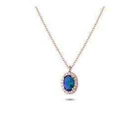 Glorria EG0353 Oval Anturaj Gümüş Kolye
