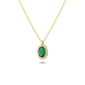 Glorria EG0353 Oval Anturaj Gümüş Kolye