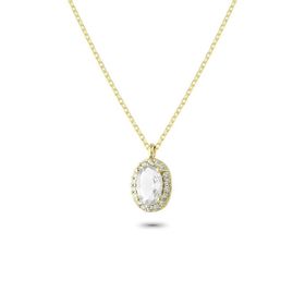 Glorria EG0361 Oval Anturaj Gümüş Kolye
