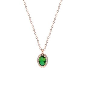 Glorria EG0361 Oval Anturaj Gümüş Kolye