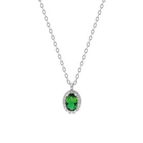 Glorria EG0370 Oval Anturaj Gümüş Kadın Kolye