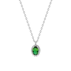 Glorria EG0370 Oval Anturaj Gümüş Kadın Kolye