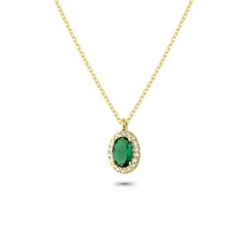 Glorria EG0370 Oval Anturaj Gümüş Kadın Kolye