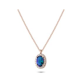 Glorria EG0370 Oval Anturaj Gümüş Kadın Kolye