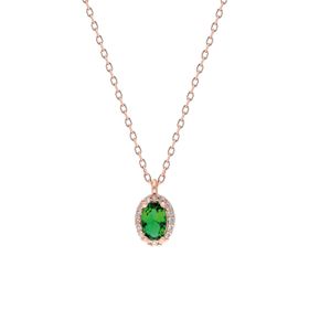 Glorria EG0378 Oval Anturaj Gümüş Kolye