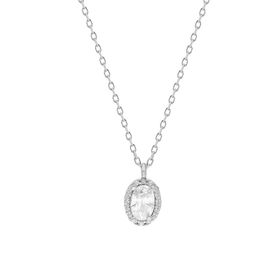 Glorria EG0378 Oval Anturaj Gümüş Kolye
