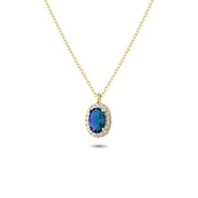 Glorria EG0378 Oval Anturaj Gümüş Kolye