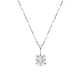 Glorria EG0476 Baget Taşlı Gümüş Kadın Kolye