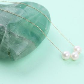 Glorria GLADM0116 3 İncili Altın Kolye