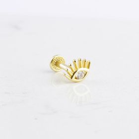 Glorria Göz Tragus 14 Ayar Altın Piercing
