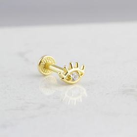 Glorria Göz Tragus 14 Ayar Altın Piercing