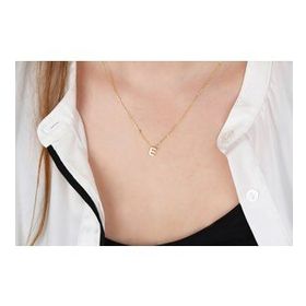 Glorria Gümüş 3 Boyutlu Minimalist E Harfi Kadın Kolye