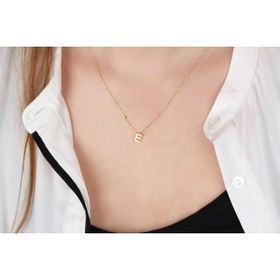 Glorria Gümüş 3 Boyutlu Minimalist E Harfi Kadın Kolye