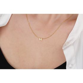 Glorria Gümüş 3 Boyutlu Minimalist H Harfi Kadın Kolye