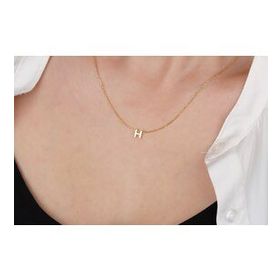 Glorria Gümüş 3 Boyutlu Minimalist H Harfi Kadın Kolye