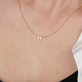 Glorria Gümüş 3 Boyutlu Minimalist H Harfi Kadın Kolye