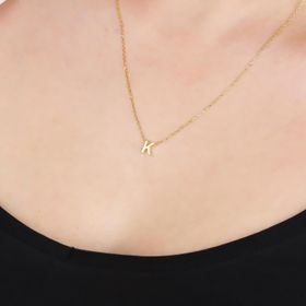 Glorria Gümüş 3 Boyutlu Minimalist K Harfi Kadın Kolye