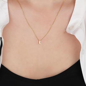Glorria Gümüş 3 Boyutlu Minimalist L Harfi Kadın Kolye