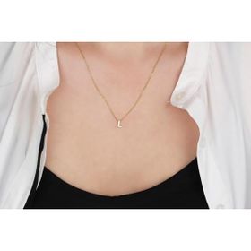 Glorria Gümüş 3 Boyutlu Minimalist L Harfi Kadın Kolye