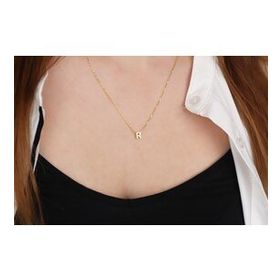 Glorria Gümüş 3 Boyutlu Minimalist R Harfi Kolye