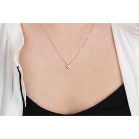 Glorria Gümüş 3 Boyutlu Minimalist Ş Harfi Kadın Kolye