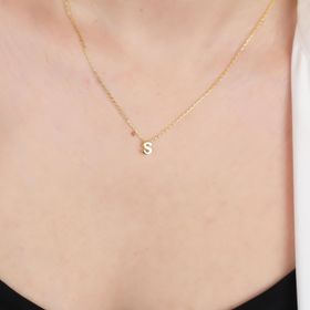 Glorria Gümüş 3 Boyutlu Minimalist Ş Harfi Kadın Kolye