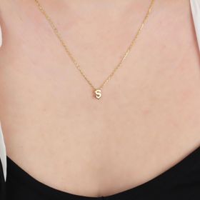 Glorria Gümüş 3 Boyutlu Minimalist Ş Harfi Kadın Kolye