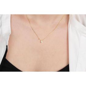 Glorria Gümüş 3 Boyutlu Minimalist Ş Harfi Kadın Kolye