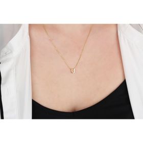Glorria Gümüş 3 Boyutlu Minimalist Ü Harfi Kadın Kolye