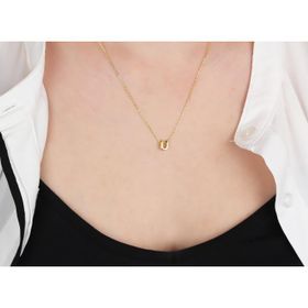 Glorria Gümüş 3 Boyutlu Minimalist Ü Harfi Kadın Kolye