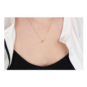 Glorria Gümüş 3 Boyutlu Minimalist Ü Harfi Kadın Kolye