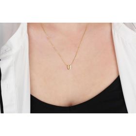 Glorria Gümüş 3 Boyutlu Minimalist Ü Harfi Kadın Kolye