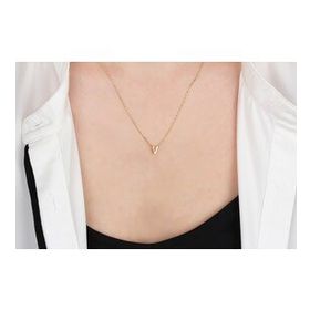 Glorria Gümüş 3 Boyutlu Minimalist V Harfi Kolye