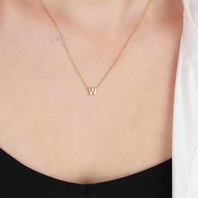 Glorria Gümüş 3 Boyutlu Minimalist W Harfi Kolye