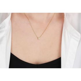 Glorria Gümüş 3 Boyutlu Minimalist W Harfi Kolye